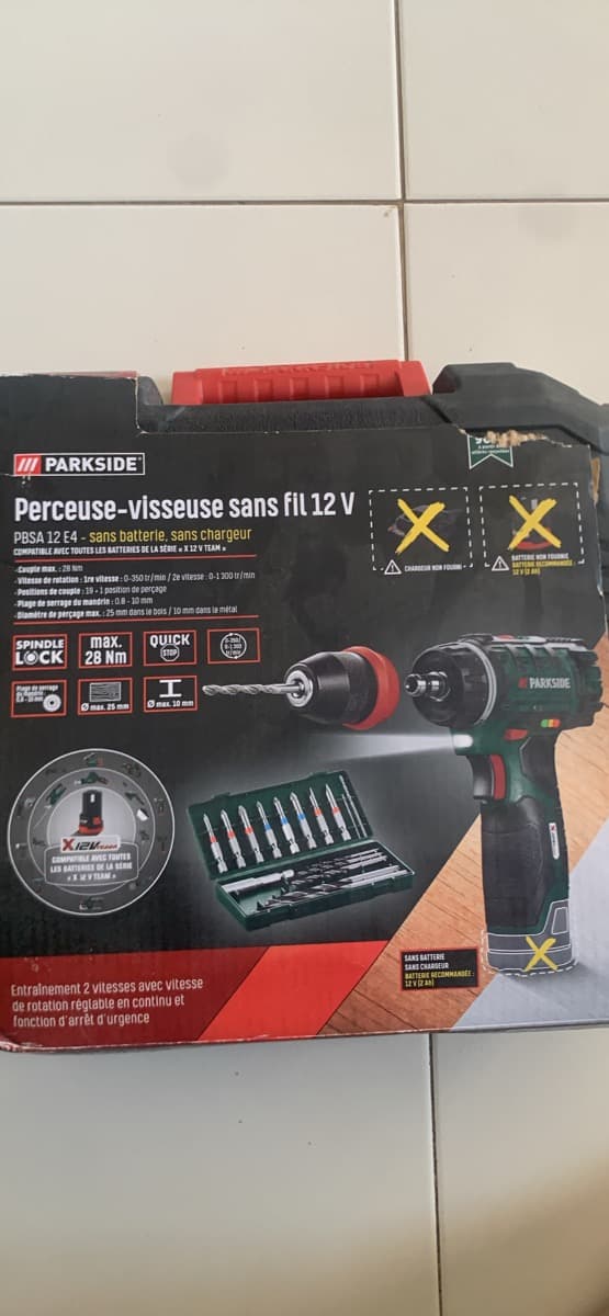 Perceuse-visseuse Sans Fil Parkside 12V - Kit Complet (État Neuf) - Photo 1